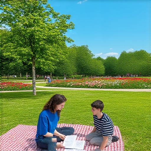 維多利亞公園的風景與外籍英文老師一對一教學的宣傳圖片，探索美麗公園的魅力，提升英語水平，立即報名參加課程，讓學習與自然相結合。