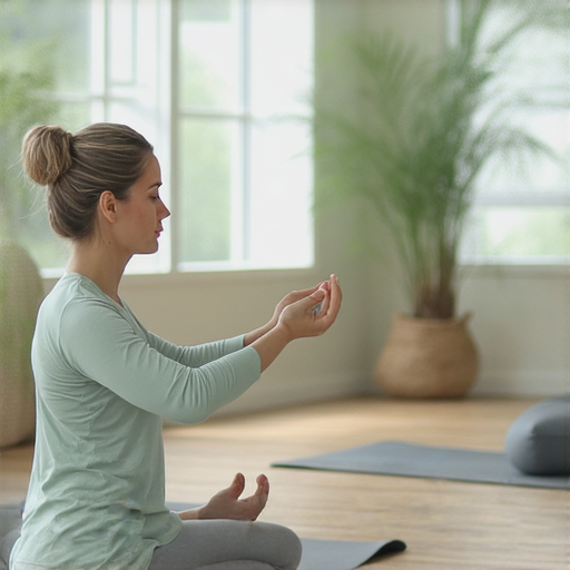 一位外籍瑜珈老師在進行一對一指導，學生專注練習，展現身心靈的轉變，周圍環繞著溫馨的瑜珈環境，揭開瑜珈的英語祕密。