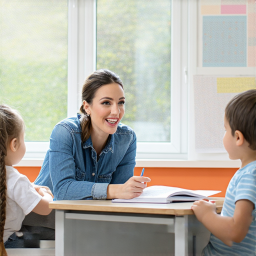 一位外籍老師正與學生進行一對一的英文教學，互動生動有趣，展現探索英文學習的演變，讓學生立即體驗高品質的外語學習效果。