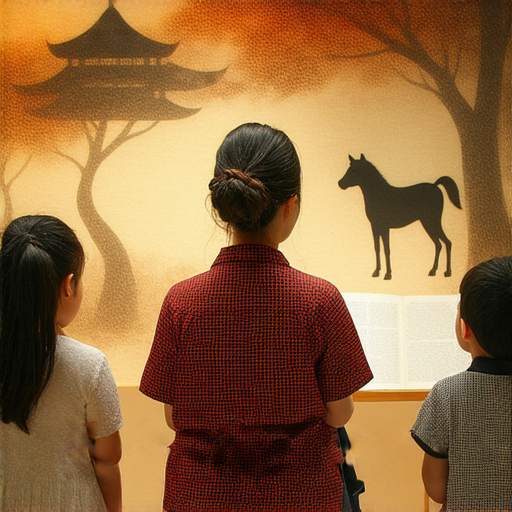 探索皮影戲的藝術魅力，展示外籍英文老師在課堂上教授語言技能的情景，學生們專注學習，提升語言能力與文化交流的過程，感受傳統藝術與現代教育的完美結合。