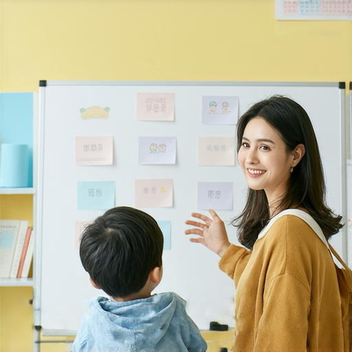 琉璃光院的外籍英文老師在進行一對一英語教學，學生專注學習，提升英語能力，教室氛圍輕鬆愉快，展示互動學習的環境。