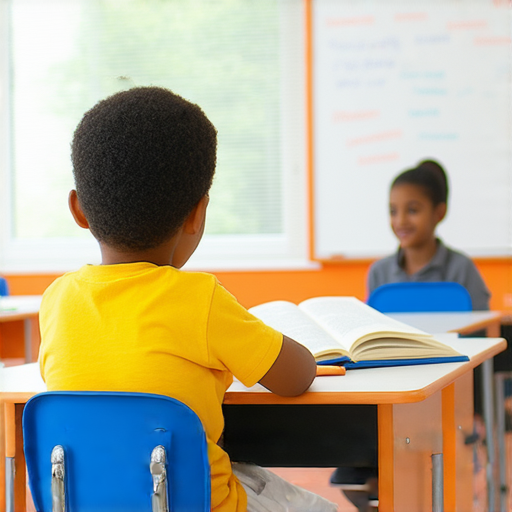 外籍老師一對一教學場景，學生專注學習英文，老師提供指導，提升口語和聽力能力，營造積極互動環境，立即體驗英文飛躍升級的機會。