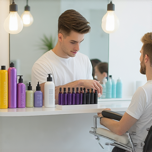 學會理髮英文的學生與外籍老師一對一教學，互動情景展示，強調無障礙的髮型對話，提升溝通能力，適合對理髮術有興趣的人士。