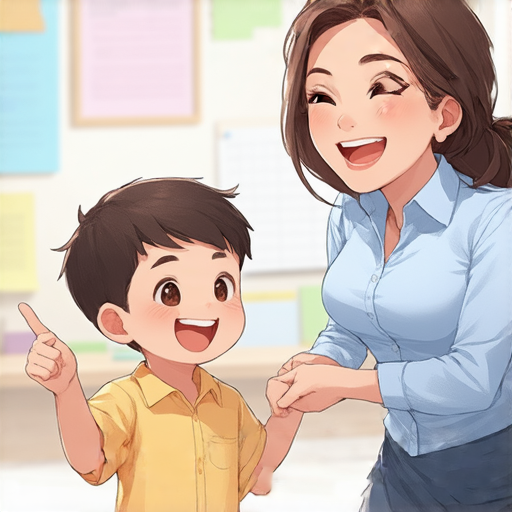 簽約成功後的歡樂畫面，學生與外籍老師進行一對一英語教學，開啟個性化的英語學習之旅，展現互動的氛圍與學習的成就感。