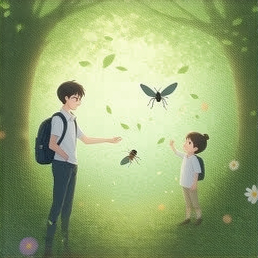 一對一外籍英文老師帶學生探索自然之美，背景展現豐富的物種生態，吸引學生立即報名學習，揭開物種的秘密，提升英文能力與環境認識。