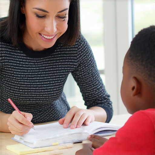 一位外籍老師在進行一對一教學，學生積極參與，桌上擺放著教材，展示出瑕疵轉為優勢的教學環境，強調如何發掘學習秘訣。