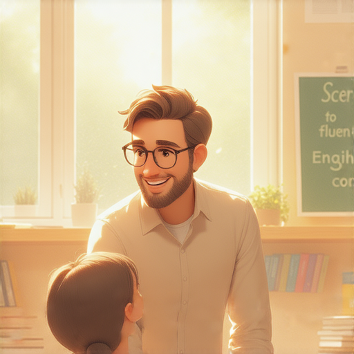 一對一外籍老師正在指導學生，激發流利英語對話能力，教室內洋溢著學習的氛圍，學習者專注、輕鬆愉快的面對面互動，體驗流利英文的秘密。