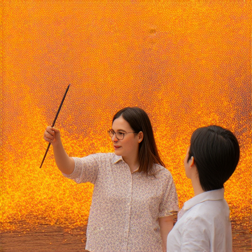 掌握火焰噴槍的藝術，學員與外籍老師一對一學習英語，氛圍輕鬆愉快，強調學習效果與技巧，展現創意手工藝的結合，吸引熱愛藝術的學生。