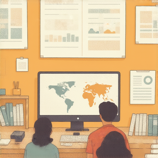 揭示社工英文的奧秘以及與外籍老師一對一學習的機會，提升專業能力的教學場景，學員專注學習，背景為教室環境和多樣的學習資源。