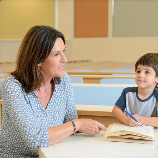 一位外籍老師正在教授學生正確使用橢圓的英語表達技巧，教師與學生一對一互動，課堂環境專業且友善。