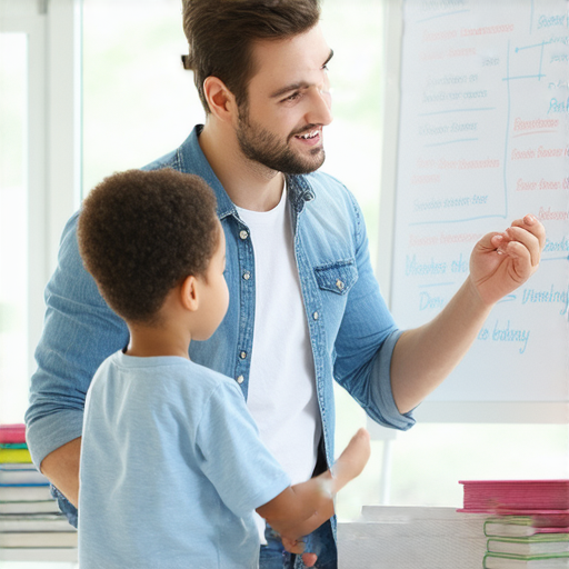 外籍英文老師一對一教學場景，學生專注學習，提升英文流利度，體驗高效互動，Unlock English Fluency，強化語言技能，適合各級學習者。