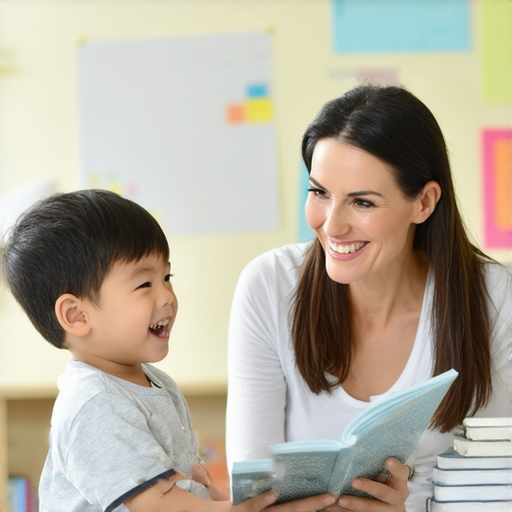 一位外籍老師與學生進行一對一英語教學，互動熱烈，表現學習的樂趣，展現學生的英文潛力，促進有效學習。