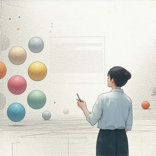 探索球體的奧秘的圖片，顯示一位外籍英文老師與學生一對一學習，強調知識的延展與互動。學生專心聆聽，老師指導，背景是各種球體模型，象徵學習的多樣性與無限可能。