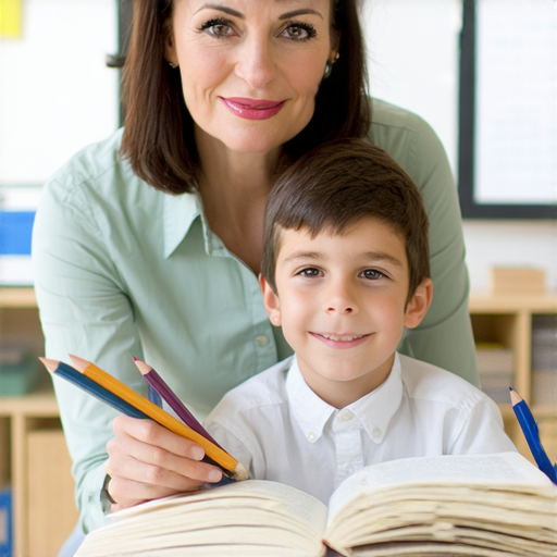 一位外籍英語教師與學生進行一對一教學，背景有學習用品和白板，展示打破語言障礙的氛圍，強調個性化英文教學服務，幫助學習者提升語言能力。