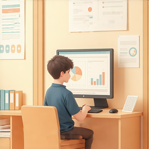 滑鼠與外籍老師一對一學習英語的場景，學生主動互動，提升語言能力，專注於滑鼠和教學資料，創造良好的學習氛圍，顯示個性化教學效果。