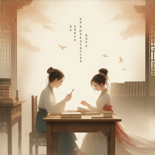 《金瓶梅的魅力探索》主題圖片，展示古典文學精粹與外籍英文老師一對一教學的場景，融合傳統與現代，吸引學習者立即體驗這獨特的學習旅程。