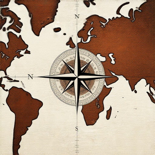 東南西北方位圖，顯示世界地圖的四個方位及其隱藏的秘密，吸引人探索未知世界，解密方向的學問，讓你對地理有更深入的了解，學習方位知識。