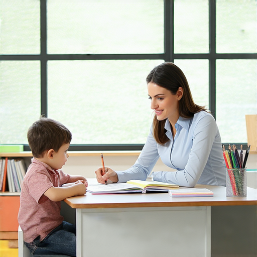 外籍老師一對一授課場景，學生專注學習英文，桌上放有學習資料和筆記，環境明亮舒適，展現快速提升語言能力的學習氛圍。