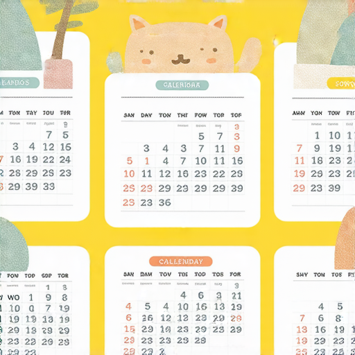 2025年卡通月曆範本下載，色彩繽紛的插畫設計，每個月份都有獨特主題，讓日常生活增添驚喜，適合家庭和孩子，立即印刷，打造個人專屬風格。