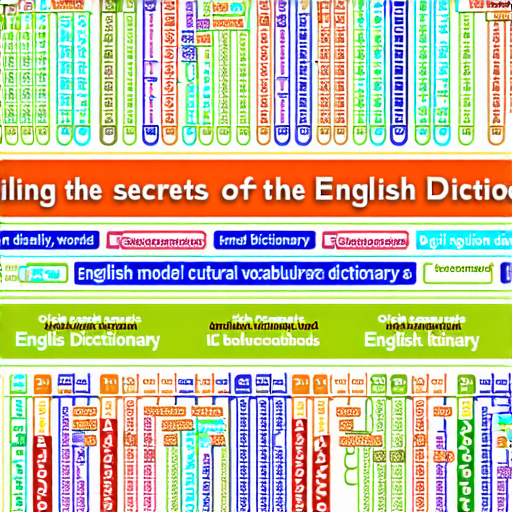 揭開英文字典的秘密，展示幾個單詞及其背後故事的插圖，強調英語單詞的起源與演變，讓讀者了解詞彙的文化背景與歷史意義。