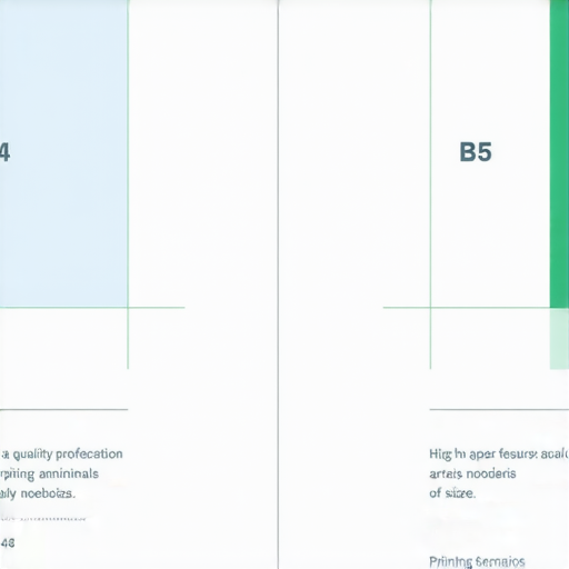 A4尺寸與B5尺寸對比圖，展示兩者的大小差異，並標示各自的應用場景，識別A4與B5的特點，讓選擇更精準，了解不為人知的A4尺寸秘密。