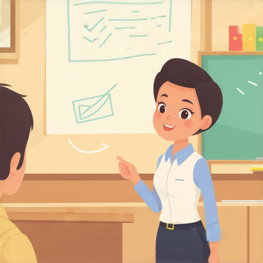 外籍老師一對一教學場景，學生專注學習英文，提升英語能力，打破語言框架，互動交流，背景為教室環境，展示生動的學習氛圍。