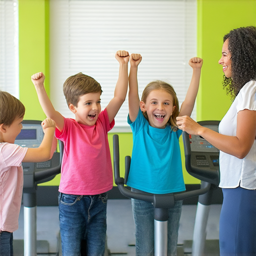 發現橢圓機的奧秘與外籍英文老師深入交流的學習場景，展示學生們在課堂上積極互動，掌握健身技巧和英文練習，讓學習變得更加有趣和有效。