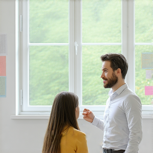 外籍英文老師與學生進行一對一教學，學生專注學習，教室環境明亮，展現英語學習的互動魅力，展示外籍老師助學的專業形象。