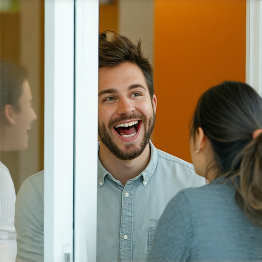 外籍英文老師與學生一對一學習英語，提升流利度，玻璃門背後的秘訣，生動的教學場景，展示互動和學習氛圍，讓你自信說英語。