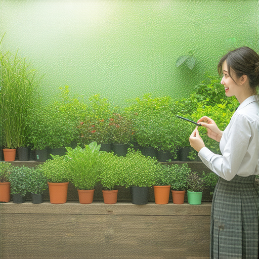 探索種植奧秘的圖片，展示外籍老師與學生一對一英語教學的場景，並強調輕鬆學習英語的氛圍，讓學習者更好理解種植技巧和相關知識。