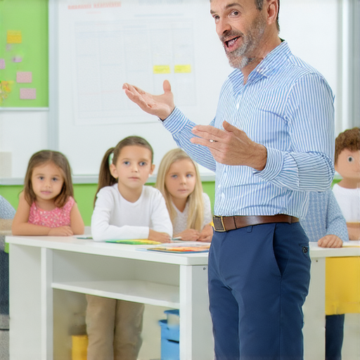 樓梯機英文教學課程中，外籍老師正在指導學生，展示樓梯機的操作技巧和注意事項，強調學習的趣味性與實用性，讓學習者更有效掌握樓梯機的應用。