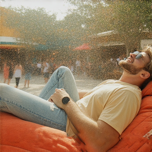 揭開支出與收購的神秘關聯的圖片，展示人在假期放鬆心情，背景有度假景點和購物元素，強調如何平衡消費與享樂，提升放假體驗，促進心靈輕鬆。