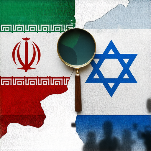 伊朗與以色列的權力較量背景圖，展現兩國的緊張局勢與地緣政治影響，強調探索人選背後的真相與相關事件的重要性，突顯中東複雜情勢。