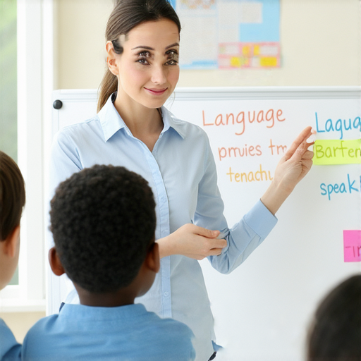 外籍老師與學生進行一對一英語教學，學生專心聽講，老師熱情指導，展現流利英文學習的環境與氛圍，助您突破語言障礙，提升口語能力。