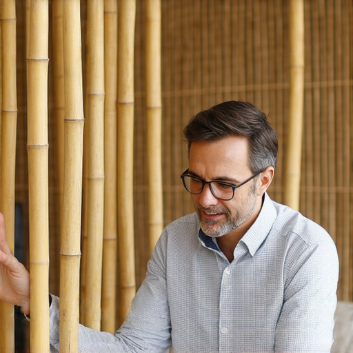 外籍老師一對一教學場景，學生在竹簾背後專心學習英文，展現互動與學習過程，提升英文能力的有效方式。