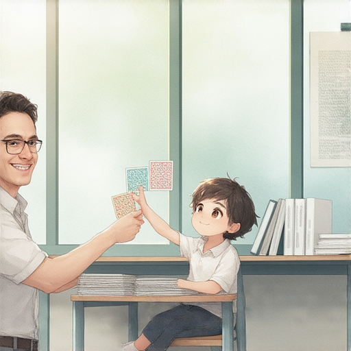 一位外籍英語教師與學生進行一對一教學，課堂氣氛輕鬆活躍，學生專注學習，突破語言結界，探索英語潛力，提升語言能力。