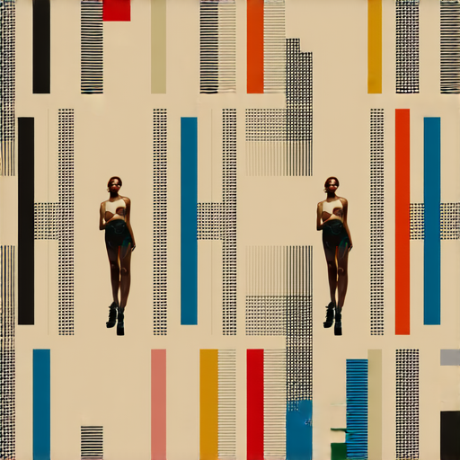 米色潮流競爭的現場，展現各式服裝搭配與時尚元素，背景中有時尚代言人互動，捕捉潮流範疇的精彩瞬間，探索時尚背後的秘密與節奏感。