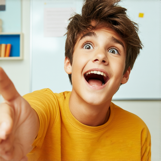 想學流利英語的學生，興奮地參加外籍老師一對一教學課程，展現甩骹技巧，提升口語能力，激發學習熱情，背景中有教學用具和白板，營造專業學習氛圍。