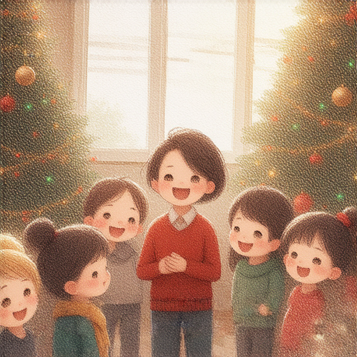 聖誕歌曲精選圖片，展示外籍老師與學生互動學習英文，充滿節日氛圍，促進語言學習與文化交流，讓你融入聖誕快樂的氛圍，提升英語能力。