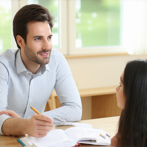 專業外籍老師與學生進行一對一英語學習，桌上擺放著教材與筆記，學生專注聆聽，環境舒適，展現維持不變的英語學習體驗。