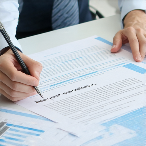 有效註銷證件的技巧，展示一位專業人士在辦公桌前撰寫請求，旁邊放著各種文件與筆，環境整潔明亮，強調請求的專業性與說服力。