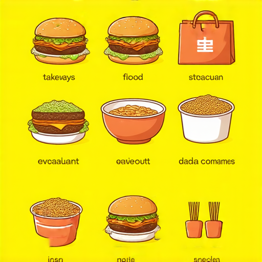 打包英文詞彙解析圖片，介紹飯店外帶及日常用語，包括外帶餐點、點餐方式和常用短語，讓使用者了解如何進行飯店外帶。