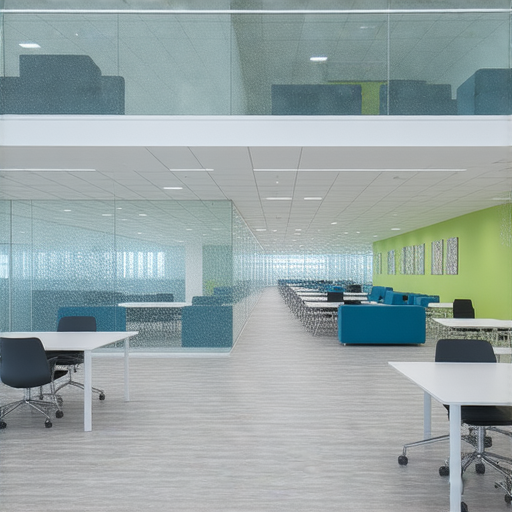 辦公室翻新設計，明亮空間與現代家具結合，提升工作效率，員工專注學習流利英文的環境，展示多功能區域與精心規劃的佈局。