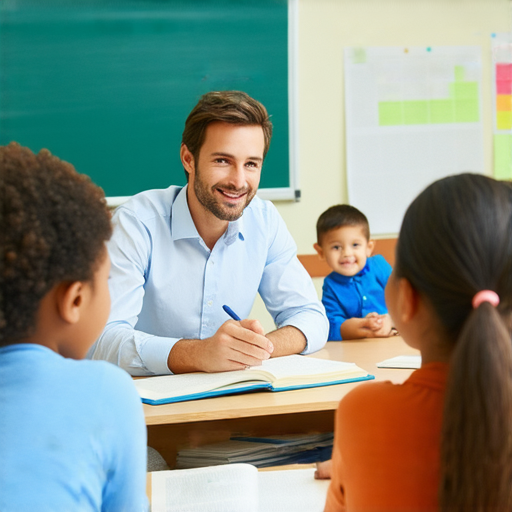 考試前必看！展示專業外籍老師授課場景，學生專心聆聽，提升英文實力的學習過程，強調個別指導和互動學習的重要性，適合各級別學生。