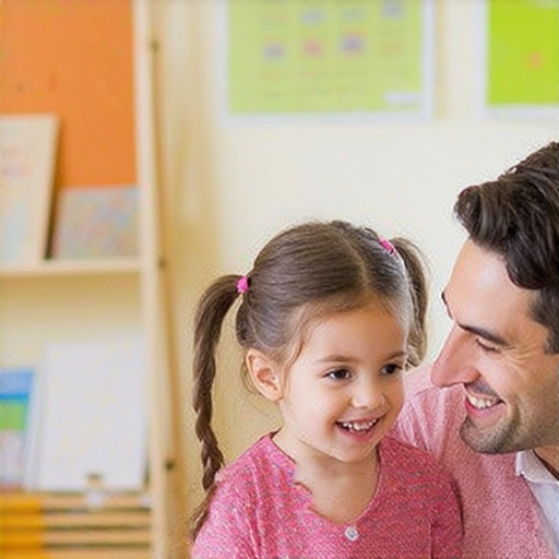 育嬰室英語學習場景，外籍老師與學生一對一互動，提升英語口說能力，展現輕鬆學習氛圍，讓家長與孩子享受語言學習的樂趣