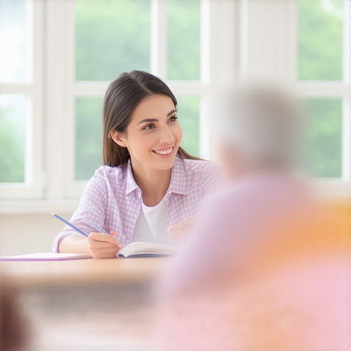 徹底洗滌英文的課程圖片，展示專屬外籍老師一對一教學，學員專注於提升英語水平，快樂學習與交流的場景，彰顯輕鬆學習的氛圍。