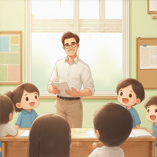 珍惜身邊的人與外籍老師學英文的場景，學生與老師互動交流，顯示深化溝通的重要性，強調學習英語的益處與人際關係的價值。