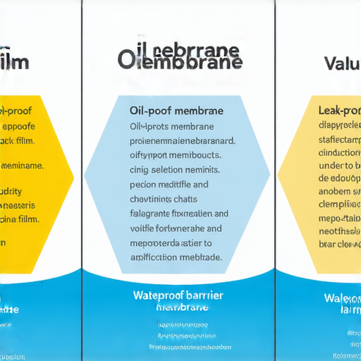 選擇最佳防漏膜的圖片，展示膠膜、油防漏和寶防漏的比較，強調各種膜的特點與適用範圍，協助消費者理解選擇時的考量因素，揭開防漏之謎的視覺呈現。
