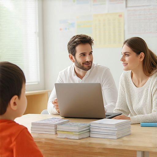 外籍教師一對一教學場景，學生專注於英語對話，表現出學習熱情，提升語言能力，流利講英文的理想氛圍。