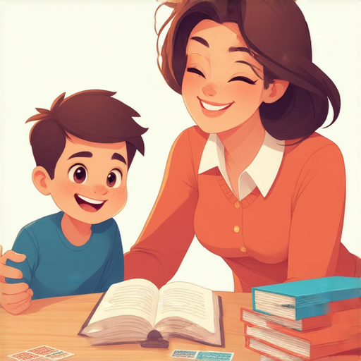 外籍老師與學生一對一互動學習英文，氛圍輕鬆愉悅，學生開心笑著，桌上有英文學習資料，呈現英文學習的有趣體驗，立即體驗專業教學服務。